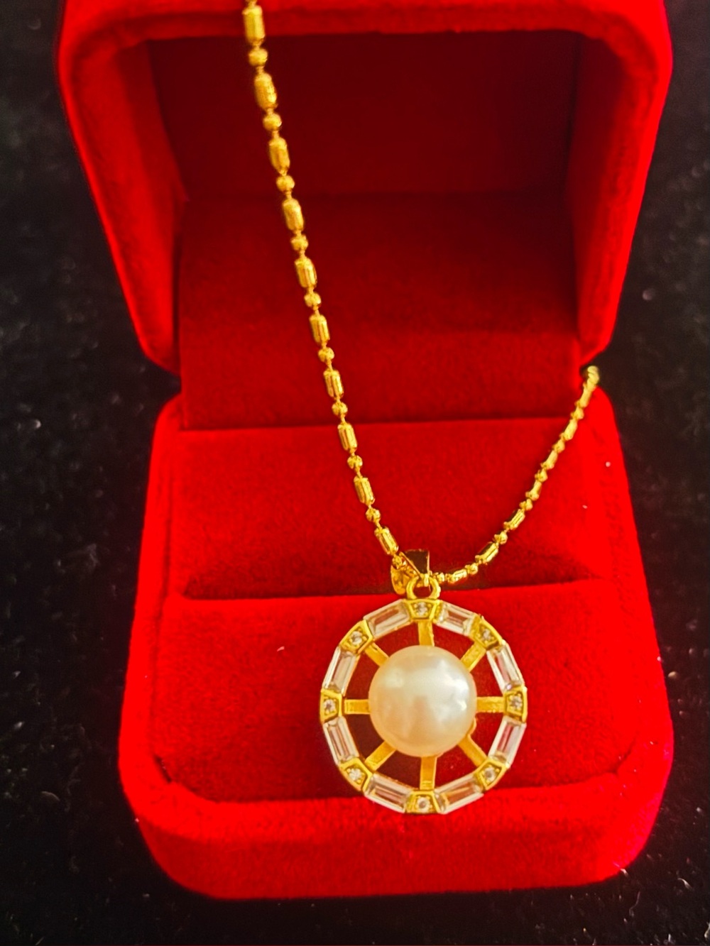 24β Genuine South Sea Pearl Necklace 18k Gold-Filled Chain